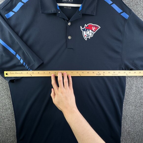 University Of Cumberlands Nike Dri Fit Polo Shirt Size Large Navy Blue Logo Pats - Picture 5 of 10